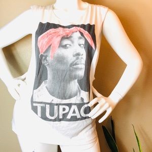 TUPAC II Sleeveless Open Back Tee Shirt